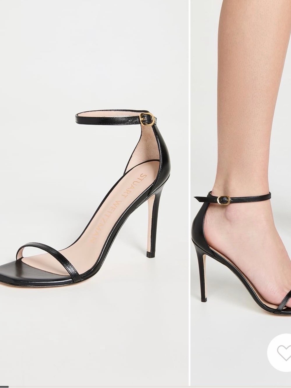 Stuart Weitzman Nudistcurve 100 Smooth Leather Heels - Picture 6 of 6